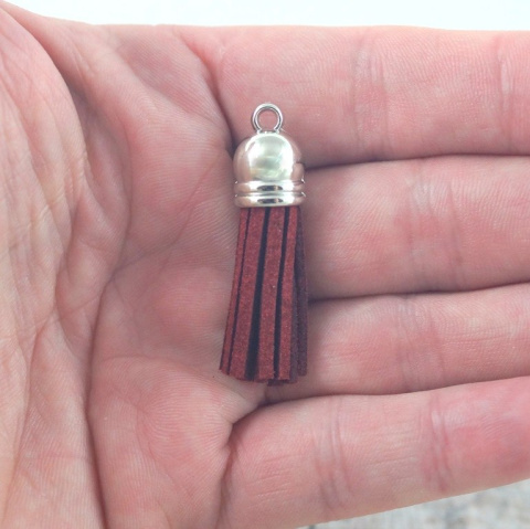 CHWOST ZAMSZOWY Z METALOWĄ SREBRNĄ KOŃCÓWKĄ