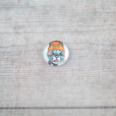 KABOSZON SZKLANY KOT W CZAPCE 12 mm.