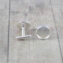 BAZA SPINEK DO MANKIETÓW NA KABOSZON 16 mm SREBRNA