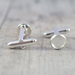 BAZA SPINEK DO MANKIETÓW NA KABOSZON 10 mm. SREBRNA